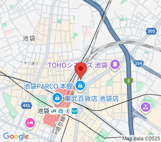 イシバシ楽器 池袋店の地図