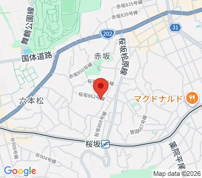 桜坂スタジオスタッフの地図