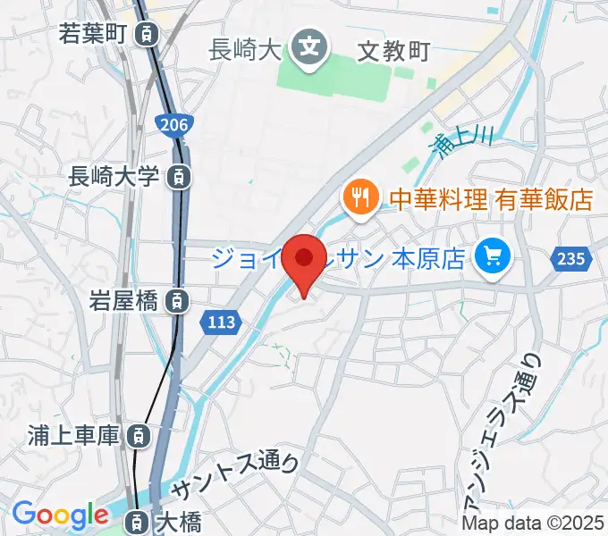 ナカシマドラム教室の地図