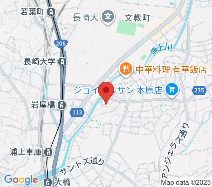 ナカシマドラム教室の地図