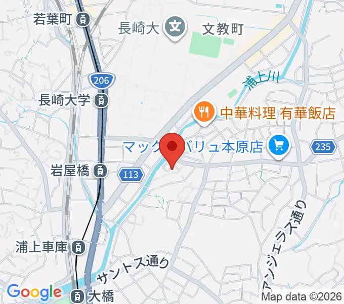 ナカシマドラム教室の地図