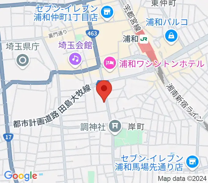 柏屋楽器フォーラムの地図