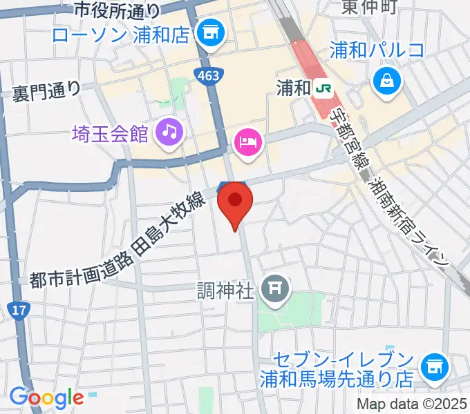 柏屋楽器フォーラムの地図