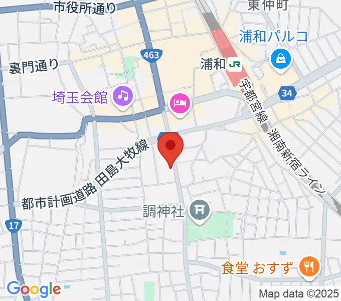 柏屋楽器フォーラムの地図
