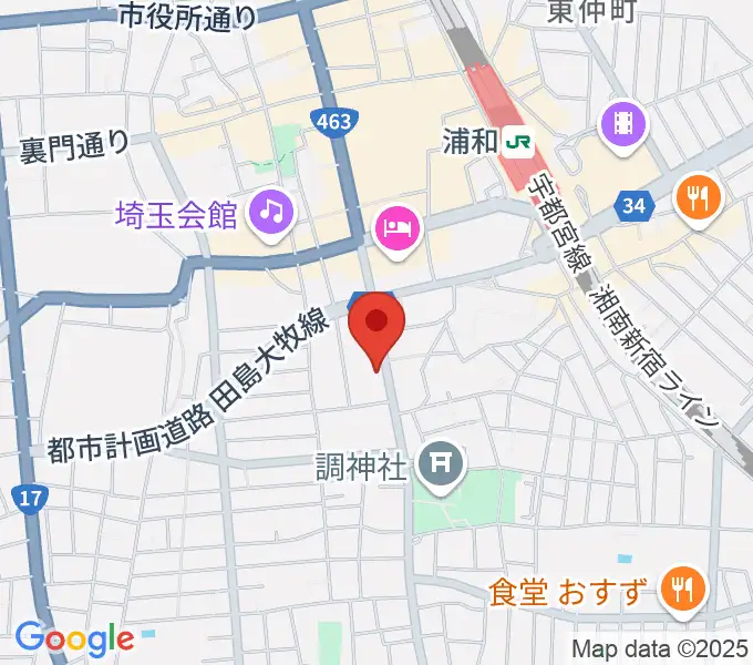 柏屋楽器フォーラムの地図