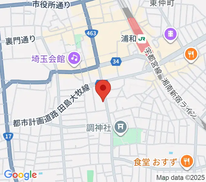 柏屋楽器フォーラムの地図