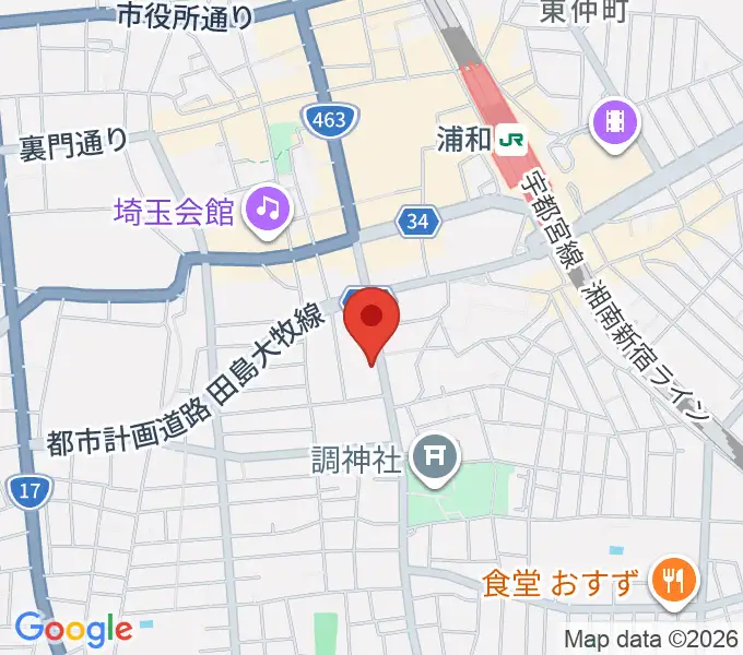 柏屋楽器フォーラムの地図