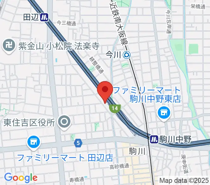 ナガイミュージックスタジオの地図
