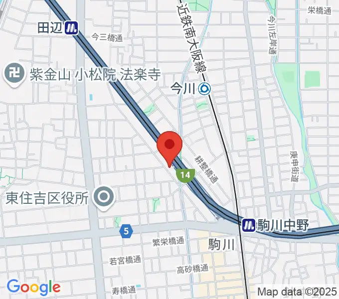 ナガイミュージックスタジオの地図