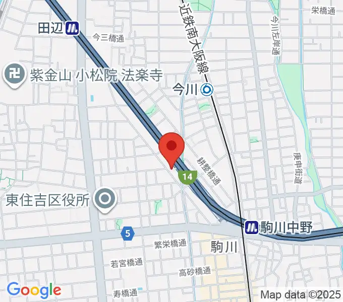 ナガイミュージックスタジオの地図