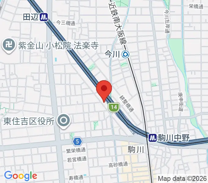 ナガイミュージックスタジオの地図