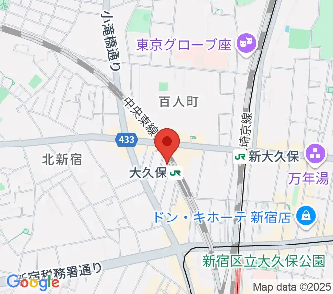 大久保スタジオMの地図
