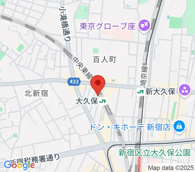 大久保スタジオMの地図