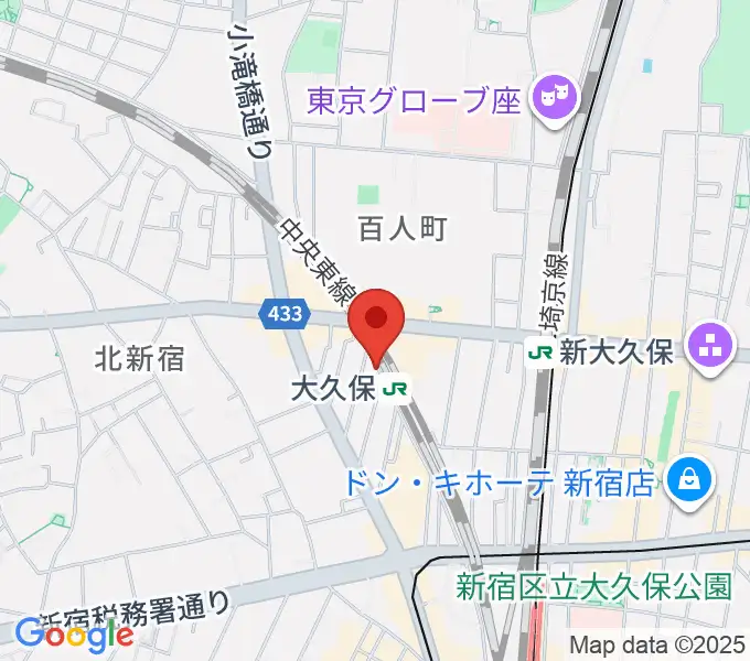 大久保スタジオMの地図