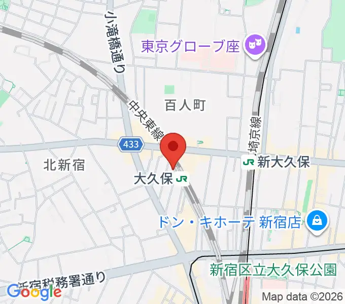 大久保スタジオMの地図