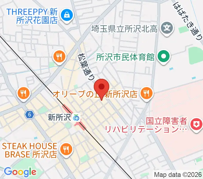 新所沢フェスタ ミュージックスクールの地図