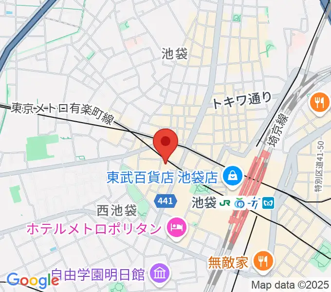 島村楽器ミュージックサロン池袋の地図