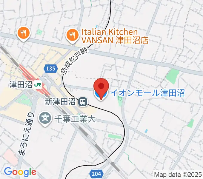 伊藤楽器 津田沼センターの地図