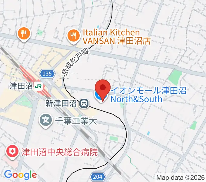 伊藤楽器 津田沼センターの地図