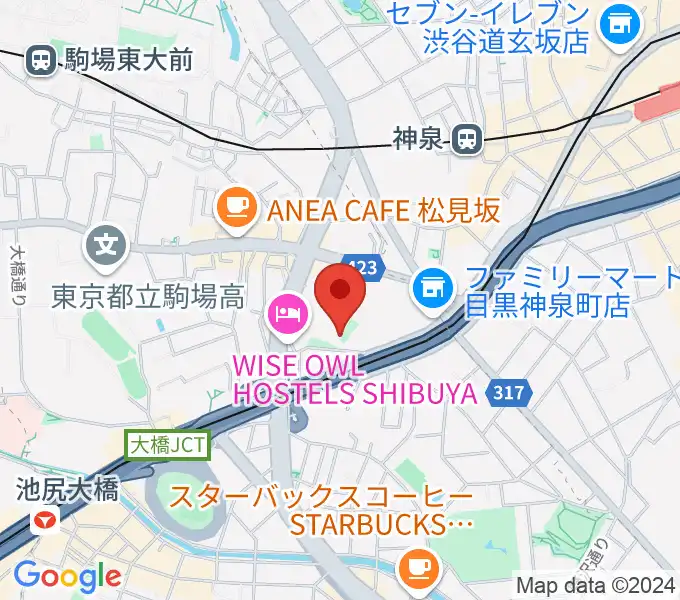 スタジオサンシャインの地図