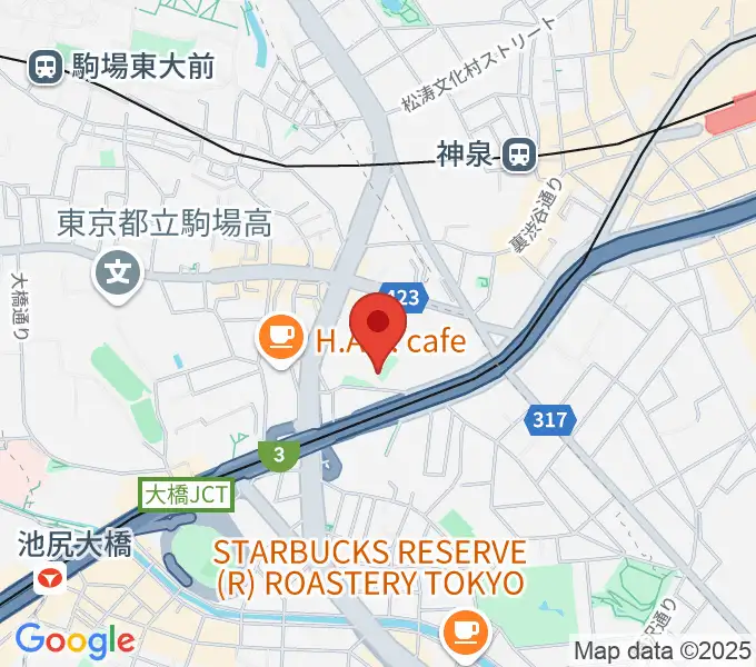 スタジオサンシャインの地図