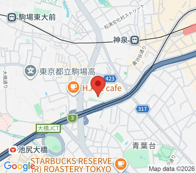 スタジオサンシャインの地図