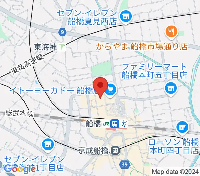 伊藤楽器 ヤマハ船橋センターの地図