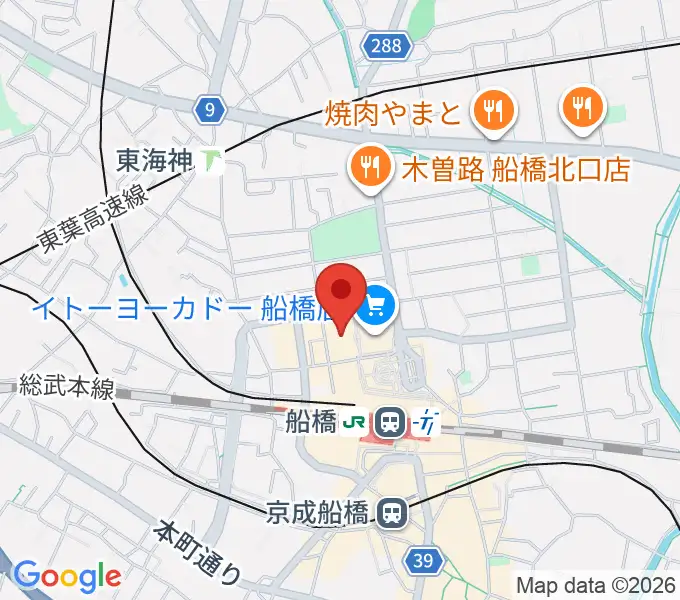 伊藤楽器 ヤマハ船橋センターの地図