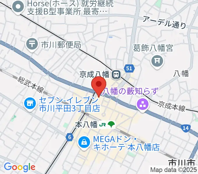 島村楽器 ミュージックサロン本八幡の地図