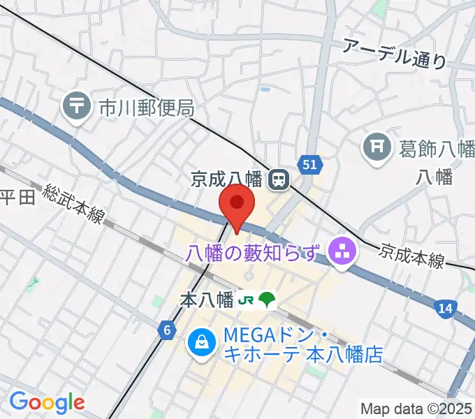 島村楽器 ミュージックサロン本八幡の地図