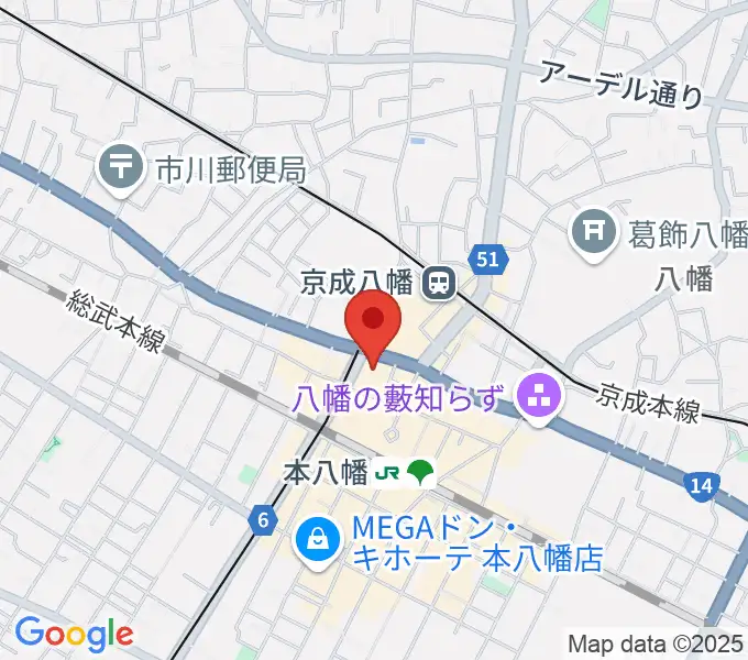 島村楽器 ミュージックサロン本八幡の地図