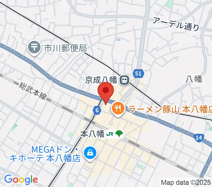 島村楽器 ミュージックサロン本八幡の地図