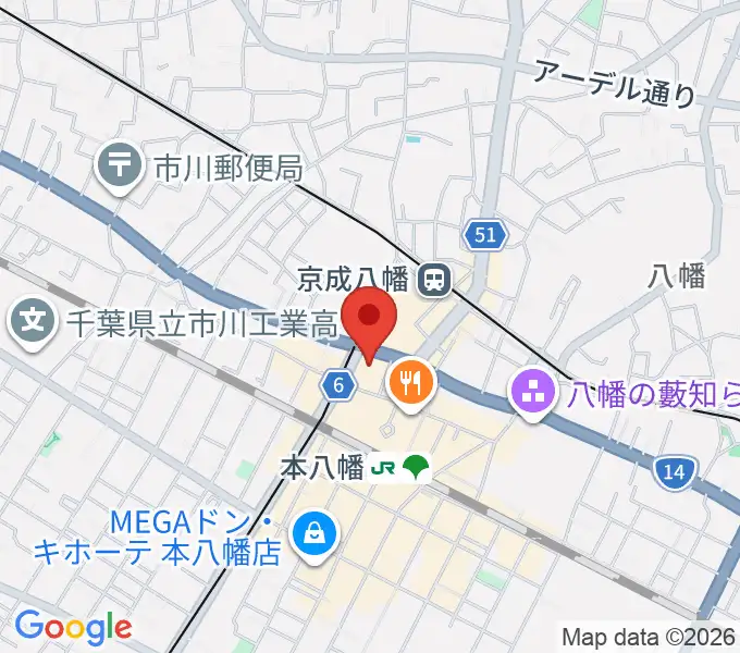 島村楽器 ミュージックサロン本八幡の地図