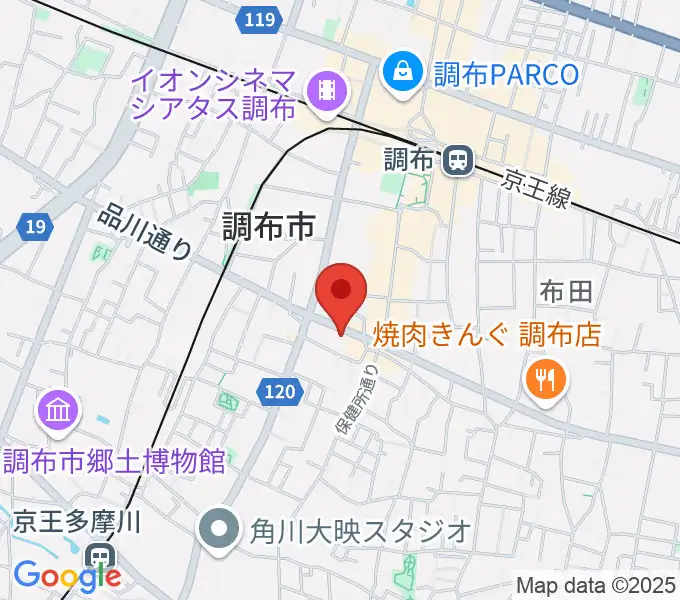 ピアノ百貨調布店の地図