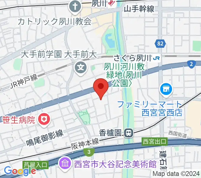 高木ピアノサービスの地図