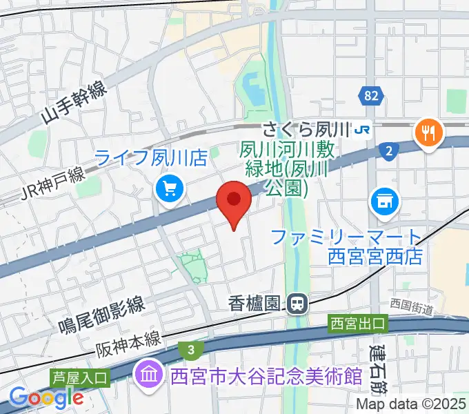 高木ピアノサービスの地図