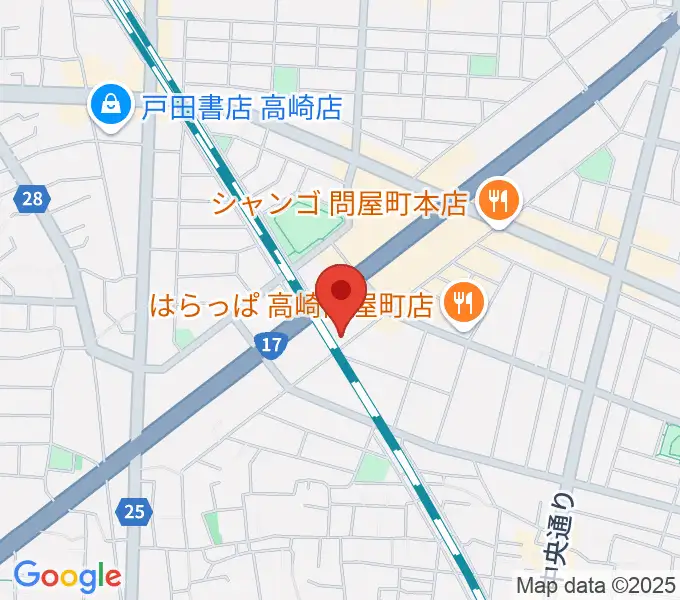 輸入ピアノセンター高崎の地図