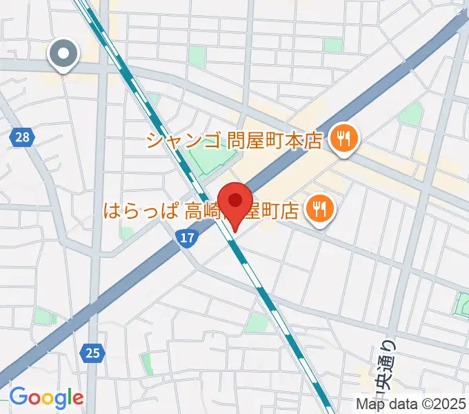 輸入ピアノセンター高崎の地図