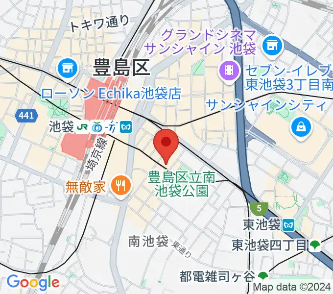 フルート工房三響の地図