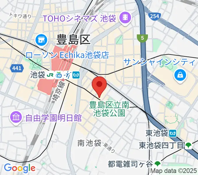 フルート工房三響の地図