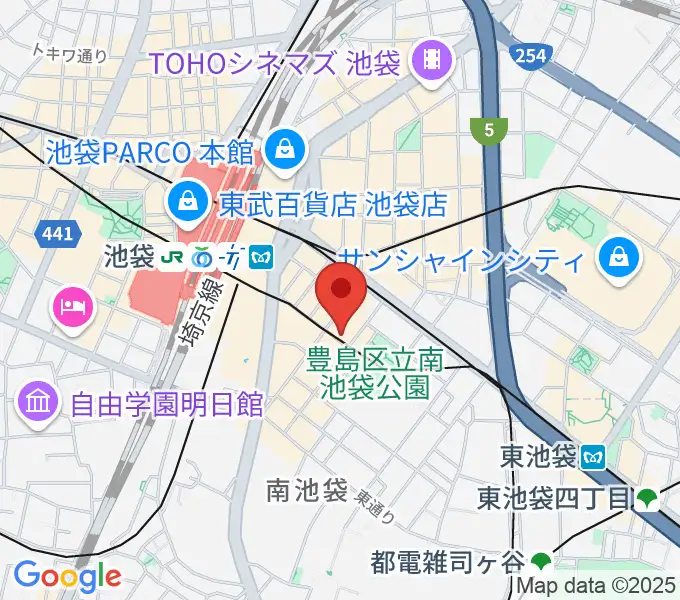 フルート工房三響の地図