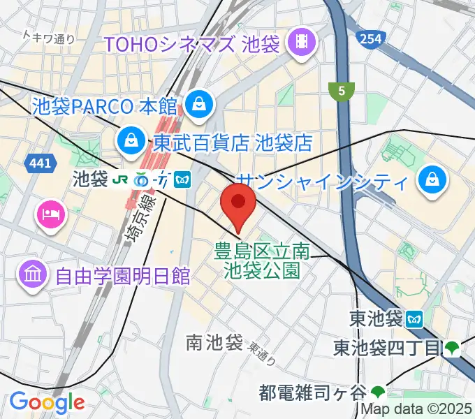 フルート工房三響の地図