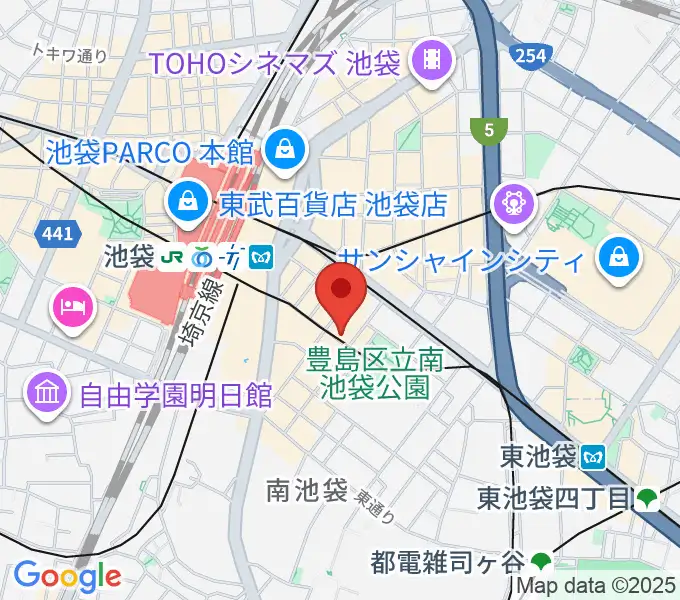 フルート工房三響の地図