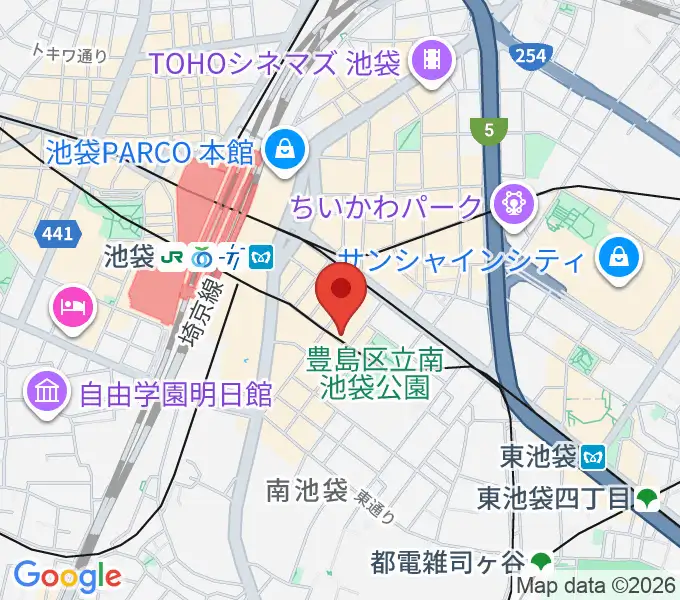 フルート工房三響の地図