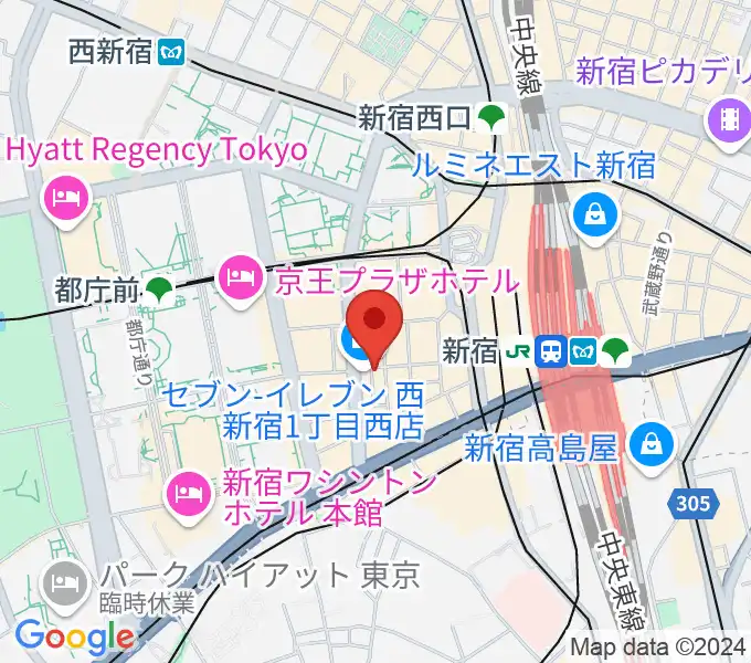 新宿ピアノ社の地図