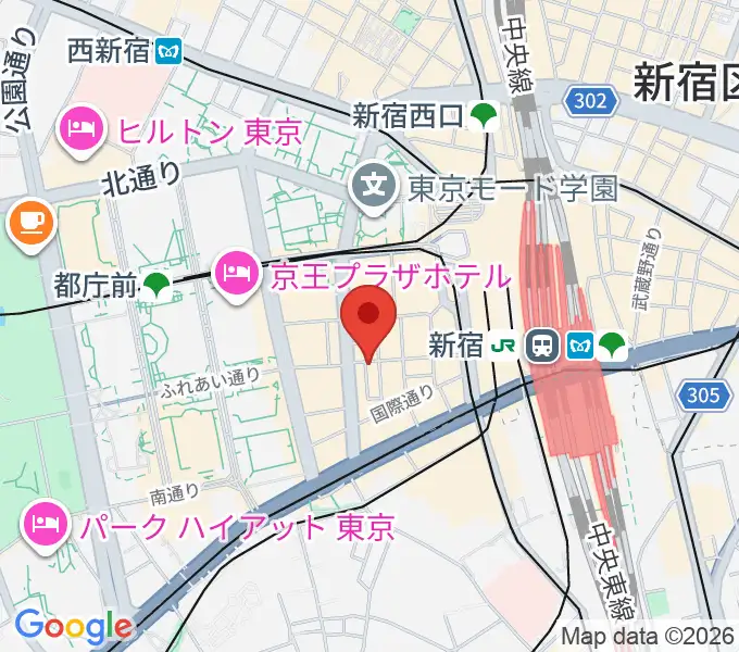新宿ピアノ社の地図