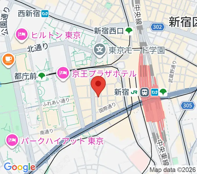 新宿ピアノ社の地図