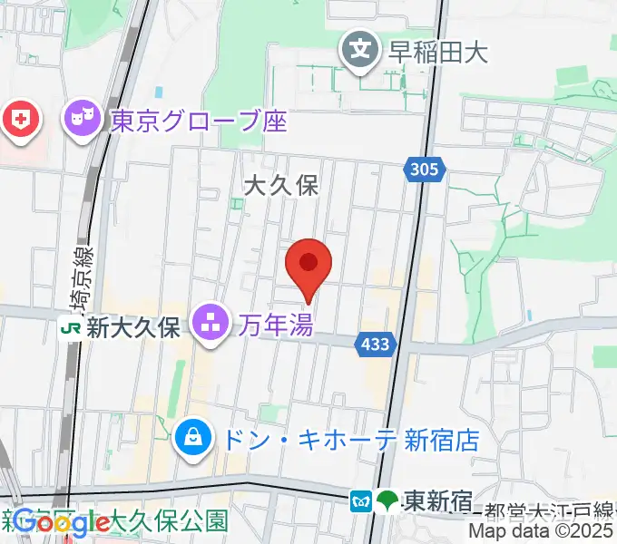 グローバル管楽器技術学院の地図
