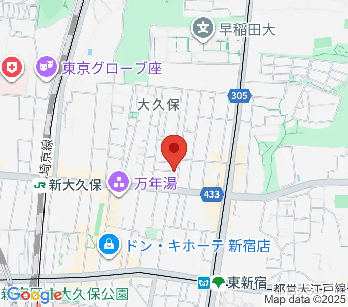 グローバル管楽器技術学院の地図