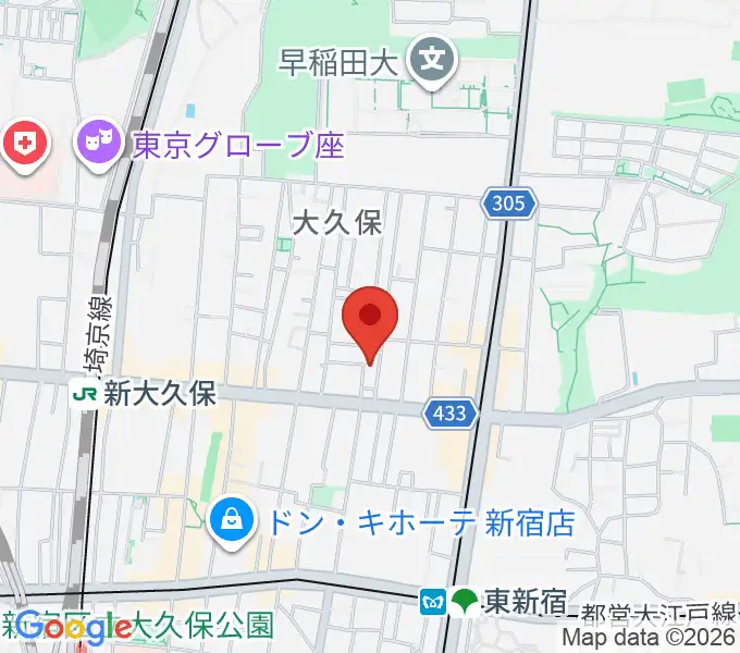 グローバル管楽器技術学院の地図